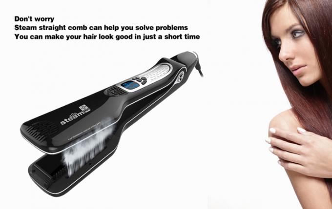 Straightener home portátil do cabelo, escova lisa cerâmica Titanium do vapor do cabelo do ferro do íon bonde