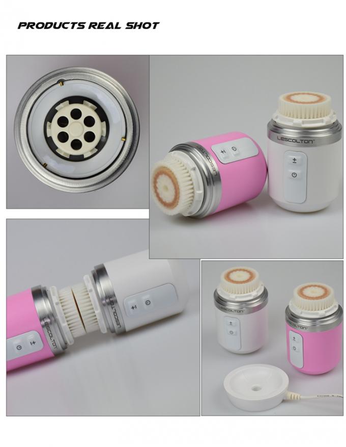 Escova de limpeza facial ultrassônica recarregável de USB do agregado familiar construída no motor de Digitas