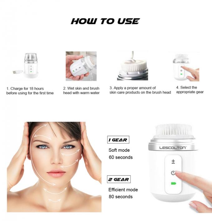 Massagem de limpeza facial ultrassônica dos termas da vibração da escova da ferramenta feita sob encomenda da beleza
