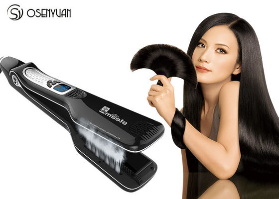 China Straightener home portátil do cabelo, escova lisa cerâmica Titanium do vapor do cabelo do ferro do íon bonde fornecedor