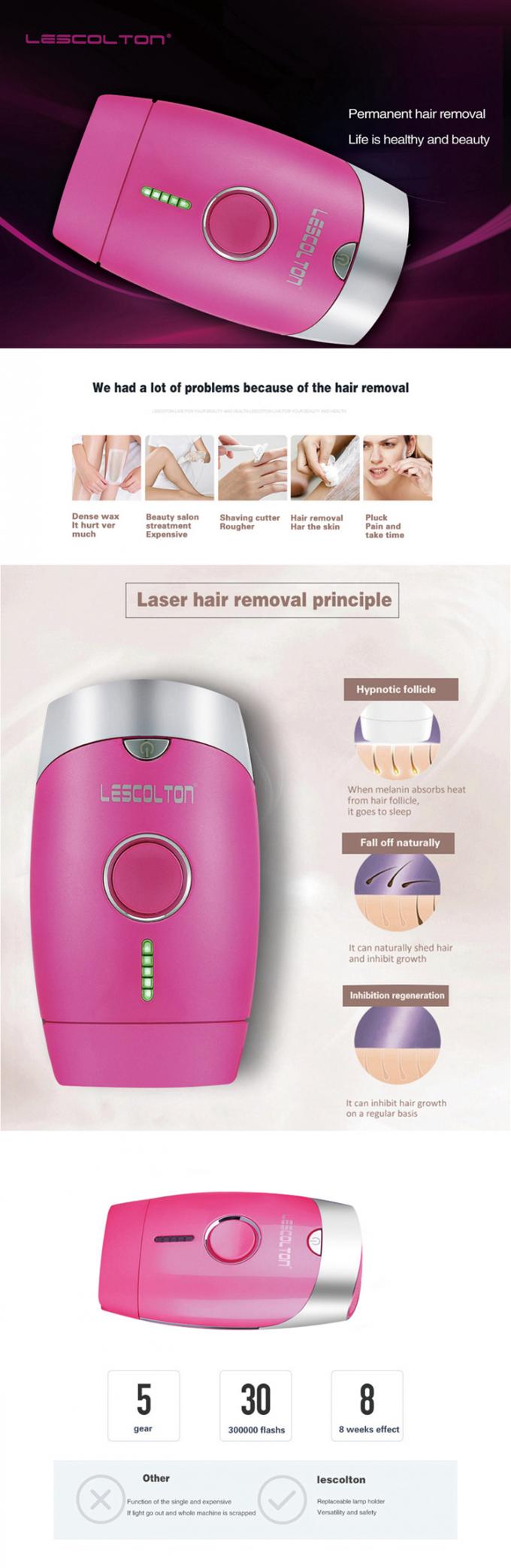 Máquina da remoção do cabelo do laser de Lescolton T002 para o uso home