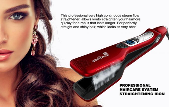 Denominação profissional do Straightener liso iônico do cabelo do ferro do vapor com exposição de diodo emissor de luz